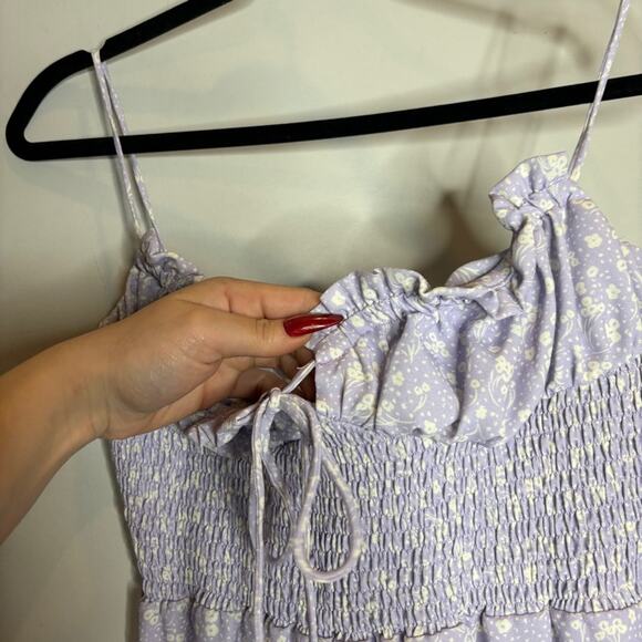 House of CB Janelle Lilac Floral Shirred Maxi Dress - Picture 6 of 12